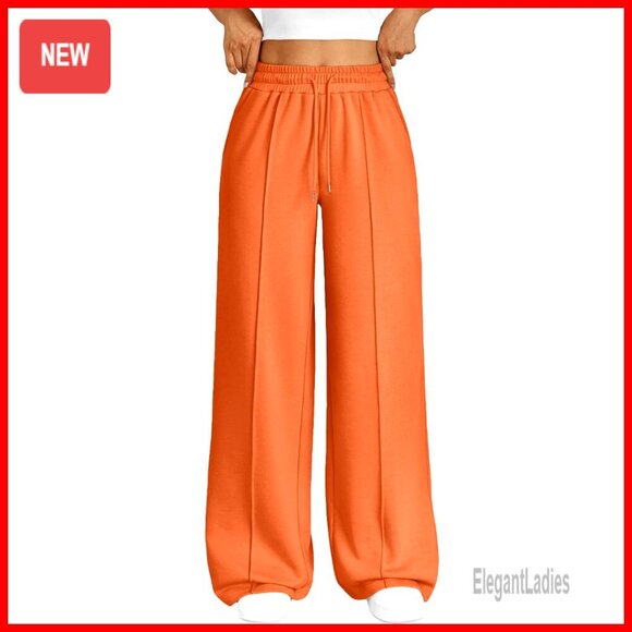 Pants - Wide Leg Sweatpants High Rise Baggy Lounge Athletic Pants Comfy Joggers